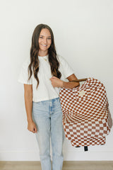 Rust Checkered Bamboo Multi-Use Cover - HoneyBug 