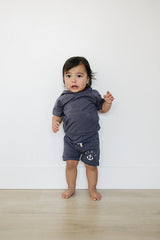 Slate Hooded Tee - HoneyBug 