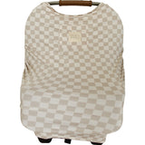 Taupe Checkered Bamboo Multi-Use Cover - HoneyBug 