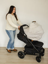 Taupe Checkered Bamboo Multi-Use Cover - HoneyBug 