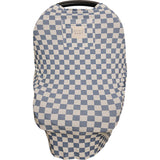 Blue Checkered Ribbed Bamboo Multi-Use Cover