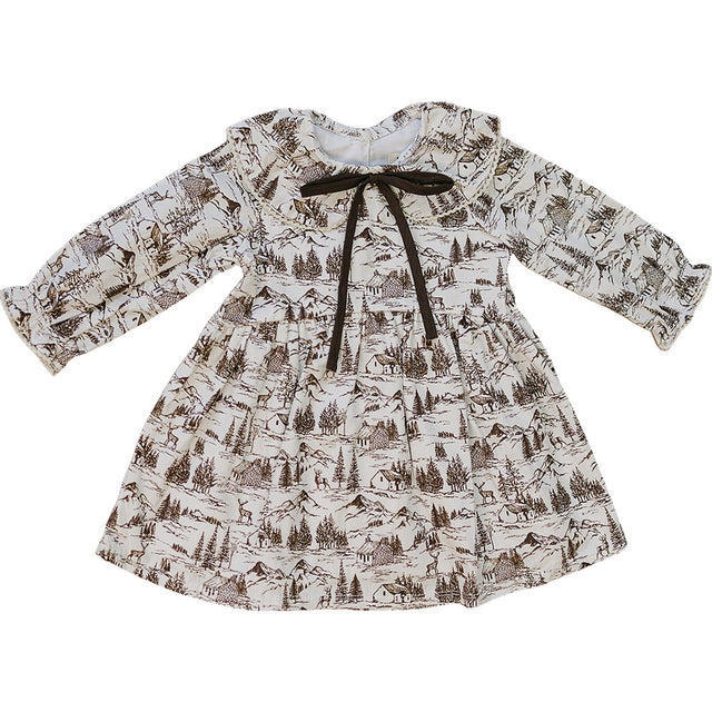 Brown Toile Dress - HoneyBug 