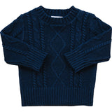 Navy Cable Knit Sweater - HoneyBug 