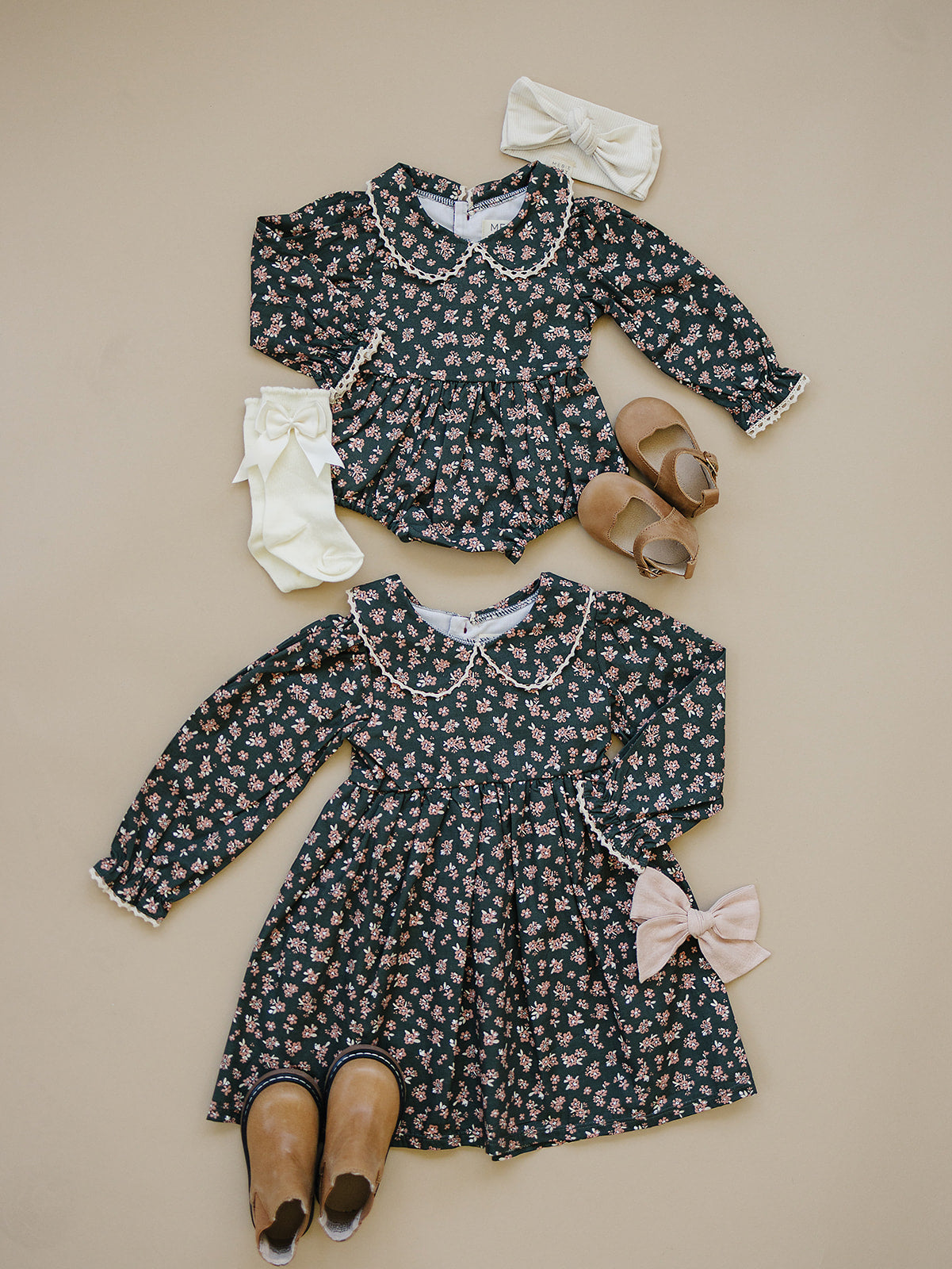 Olive Bloom Dress - HoneyBug 