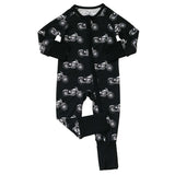 Bamboo Zip Romper | Born to Ride Black