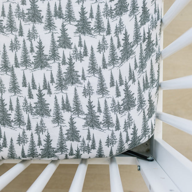 Forrest Muslin Crib Sheet - HoneyBug 