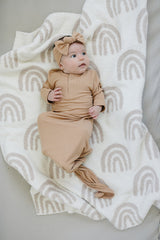 Latte Ribbed Bamboo Head Wrap - HoneyBug 