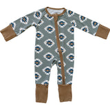 Southwest Aztec Ribbed Bamboo Zipper - HoneyBug 