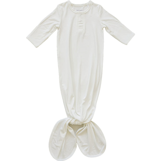 White Bamboo Knot Gown - HoneyBug 