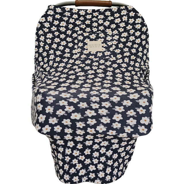 Navy Daisy Ribbed Bamboo Multi-Use Cover - HoneyBug 