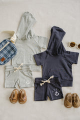 Slate Hooded Tee - HoneyBug 