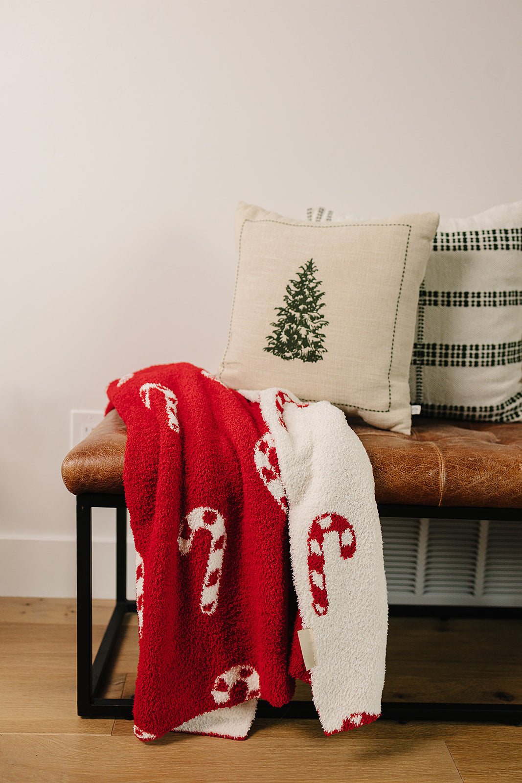 Candy Cane Plush Blanket - HoneyBug 