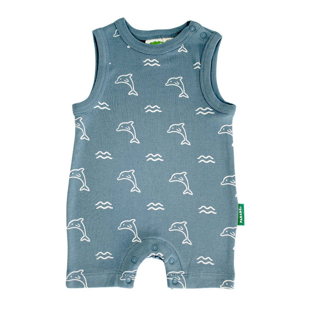 Tank Romper - Ocean Dolphins - HoneyBug 