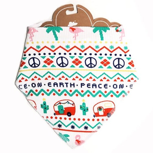 Bandana Bib - California Fair Isle/ White - HoneyBug 