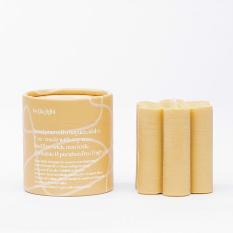 Ochre Daisy Pillar Candle - HoneyBug 