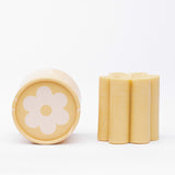 Ochre Daisy Pillar Candle - HoneyBug 