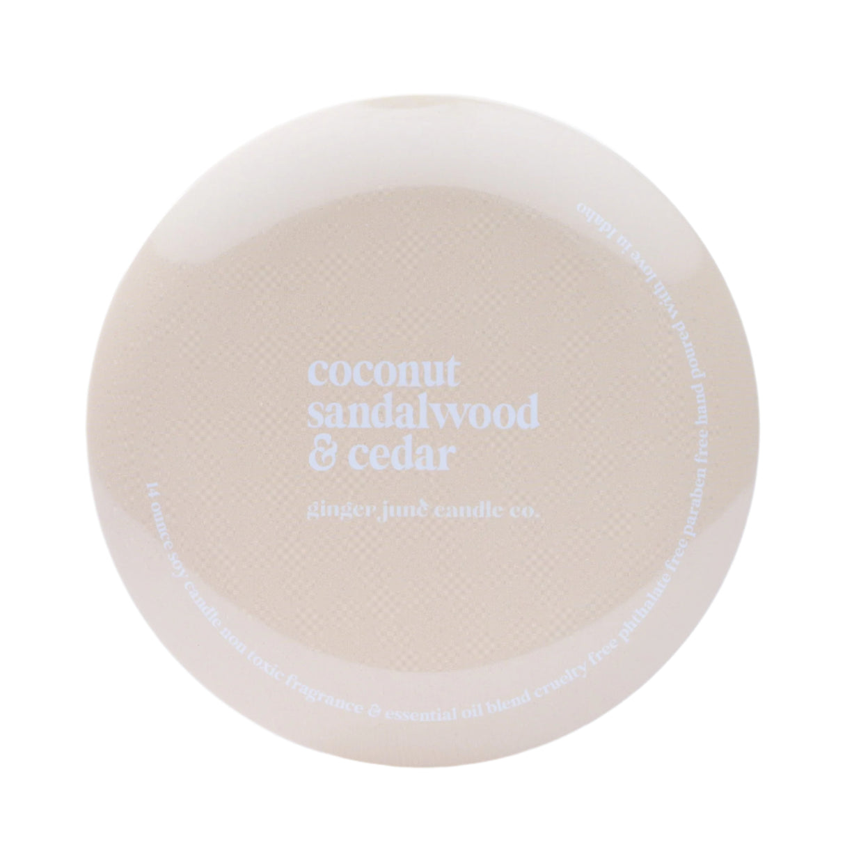 Nude Tin: Coconut Sandalwood + Cedar - 14 oz Candle - HoneyBug 