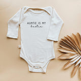Long Sleeve Bodysuit | Auntie Is My Bestie | Organic Cotton - HoneyBug 