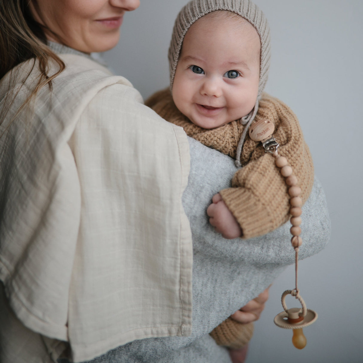 FRIGG Rope Silicone Pacifier 2-Pack - Green Tea/Powder Blue - HoneyBug 