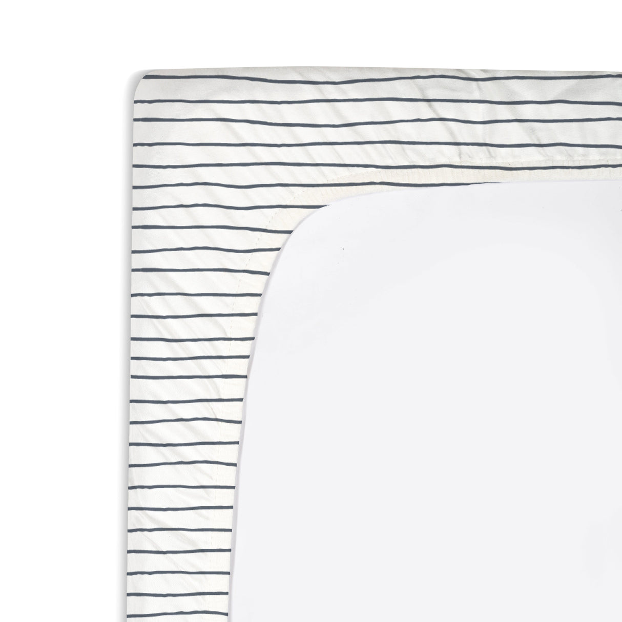 Organic Changing Pad Cover - Navy Stripes - HoneyBug 