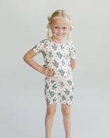 Bamboo Two Piece Shorts Set | Cactus Flowers - HoneyBug 