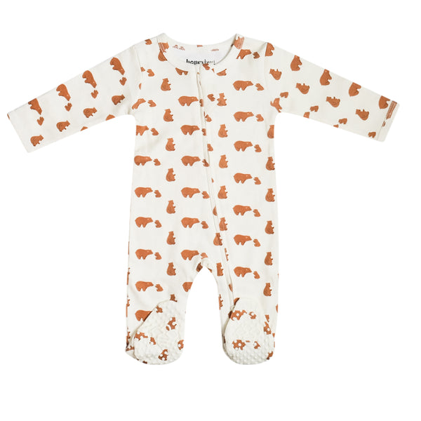 Organic Cotton Footie - Bears - HoneyBug 