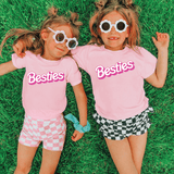 Besties Barbie Kids Tee - Pink - HoneyBug 