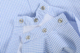 Blue Gingham Whale Overall Shortalls