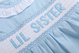 Blue Lil Sister Smocked Romper