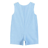 Blue Striped Bunny Train Shortalls