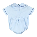 Blue Whale Smocked Collared Bubble Romper