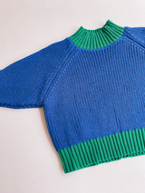 Colorblock Sweater - Blue/Green