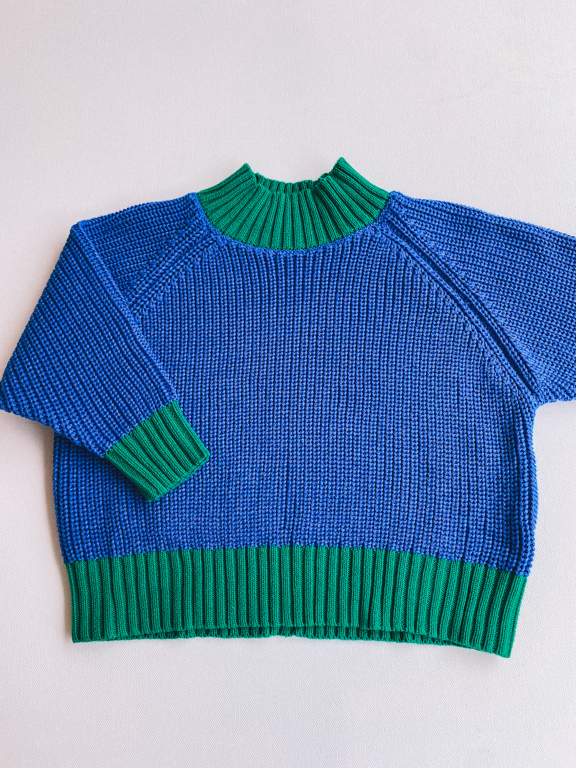 Colorblock Sweater - Blue/Green