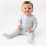 Blue Zippered Footie - HoneyBug 