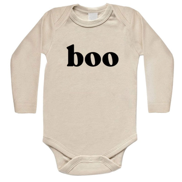 Boo - Long Sleeve Bodysuit - Cream - HoneyBug 