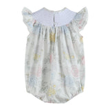 Bouquet Floral Smocked Flutter Romper