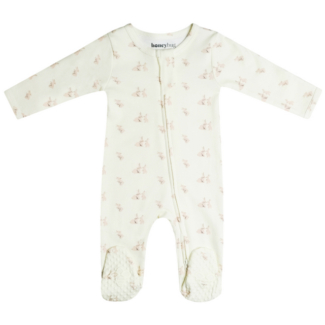 Organic Cotton Footie - Bunnies - HoneyBug 