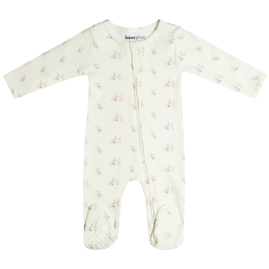 Organic Cotton Footie - Bunnies - HoneyBug 