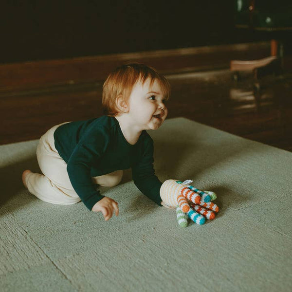 Friendly Rainbow Octopus Rattle - HoneyBug 