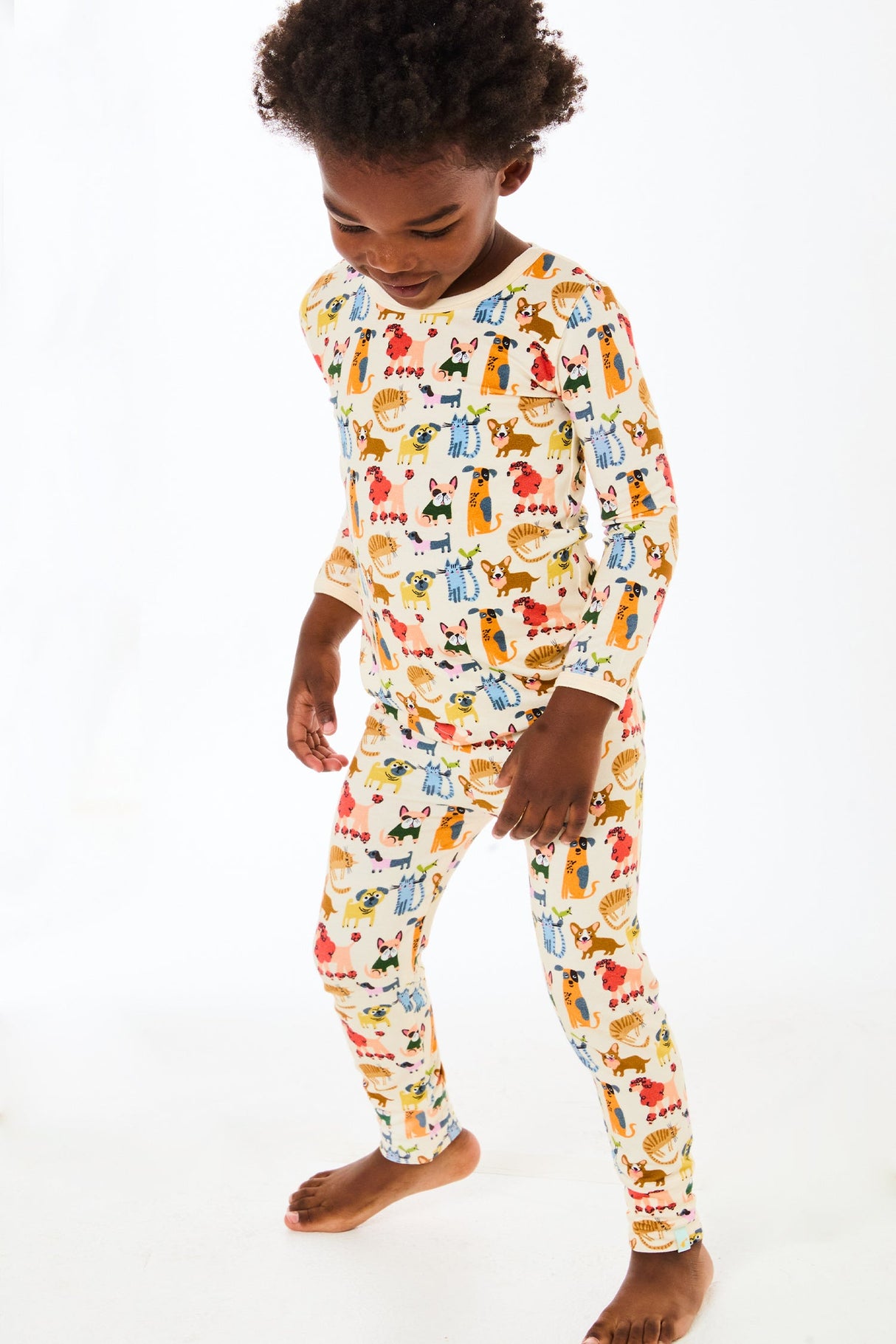 Long Sleeve Pajama Set - Cats + Dogs - HoneyBug 
