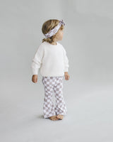 Checkered Flare Pants | Latte - HoneyBug 