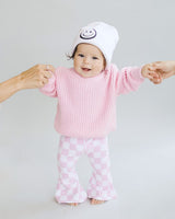 Checkered Flare Pants | Pink - HoneyBug 