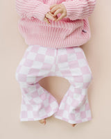Checkered Flare Pants | Pink - HoneyBug 
