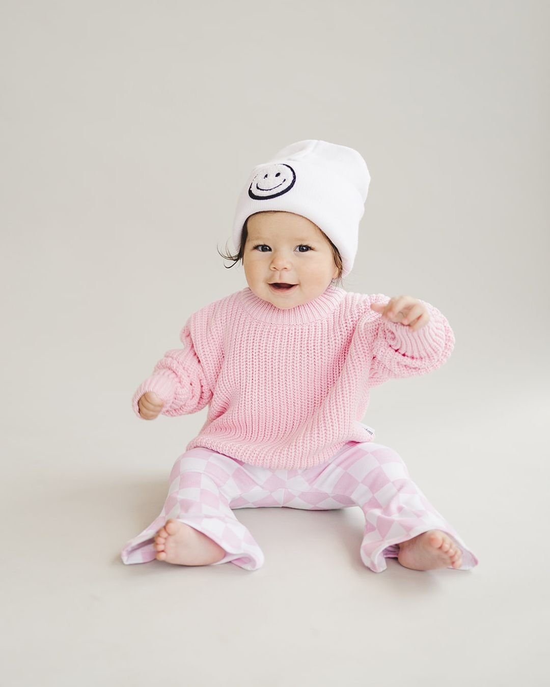 Checkered Flare Pants | Pink - HoneyBug 