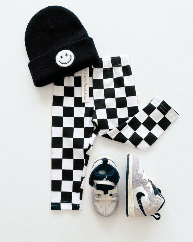 Checkered Leggings | Black - HoneyBug 