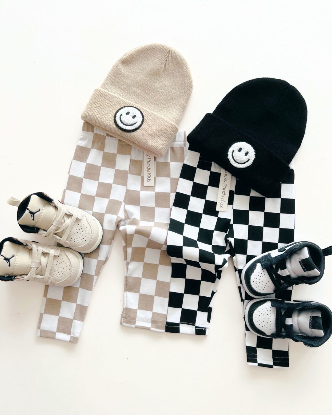 Checkered Leggings | Black - HoneyBug 