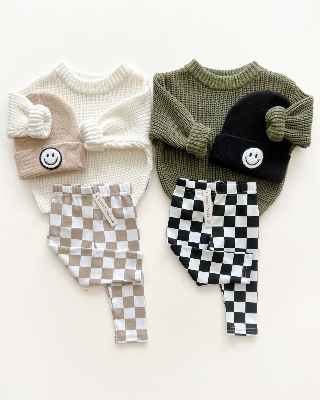 Checkered Leggings | Black - HoneyBug 