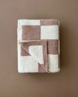 Checkered Plush Blanket | Latte - HoneyBug 