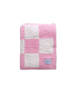 Checkered Plush Blanket | Pink - HoneyBug 