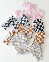 Checkered Smiley Lounge Set | Black - HoneyBug 